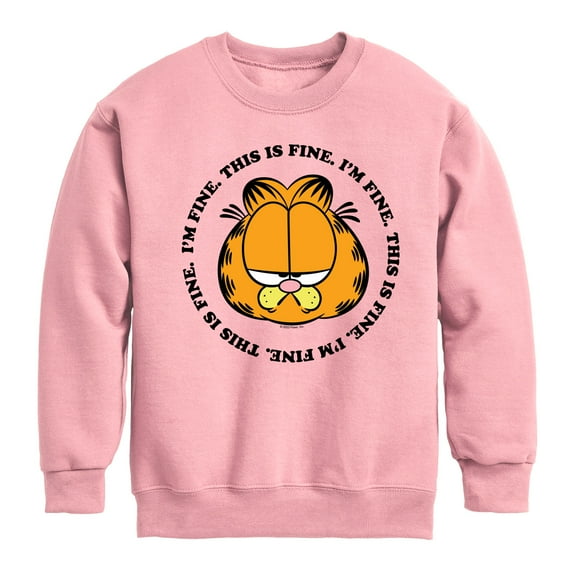 Garfield - I'm Fine This Is Fine - Toddler & Youth Crewneck Fleece Sweatshirt