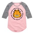 thumbnail image 1 of Garfield - I'm Fine This Is Fine - Toddler & Youth Girls Raglan Graphic T-Shirt, 1 of 5