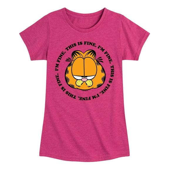 Garfield - I'm Fine This Is Fine - Toddler & Youth Girls Short Sleeve Graphic T-Shirt