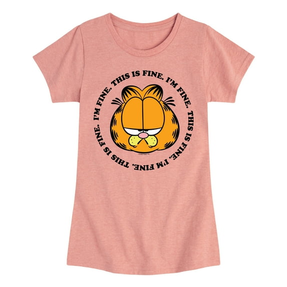 Garfield - I'm Fine This Is Fine - Toddler & Youth Girls Short Sleeve Graphic T-Shirt