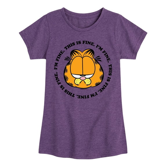 Garfield - I'm Fine This Is Fine - Toddler & Youth Girls Short Sleeve Graphic T-Shirt