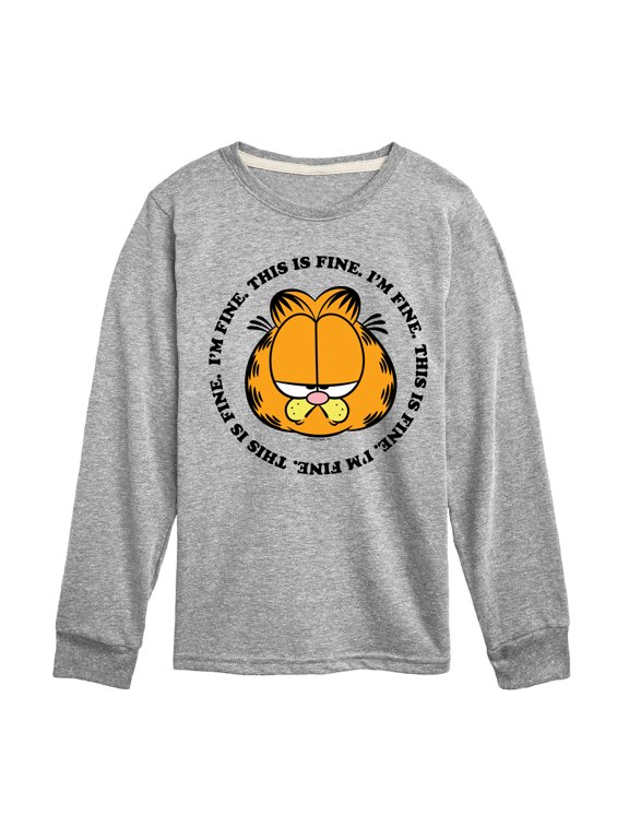 - I'm Fine This Is Fine Boys' Long Sleeve Graphic T-Shirt