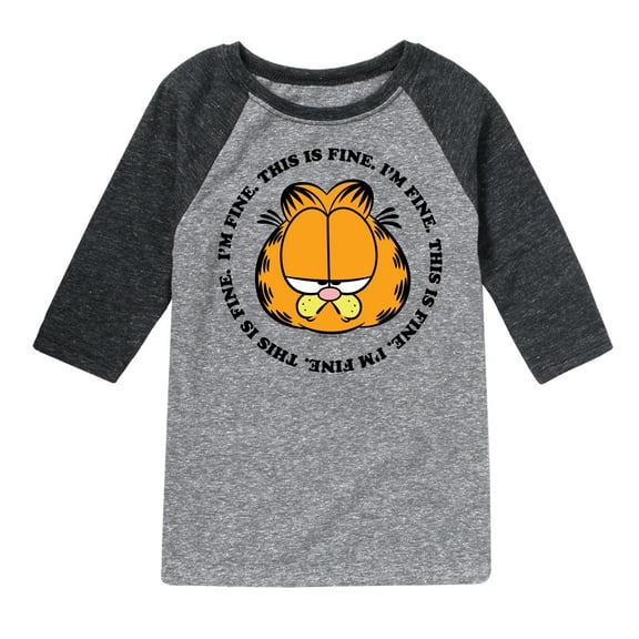 Garfield - I'm Fine This Is Fine - Toddler & Youth Raglan Graphic T-Shirt