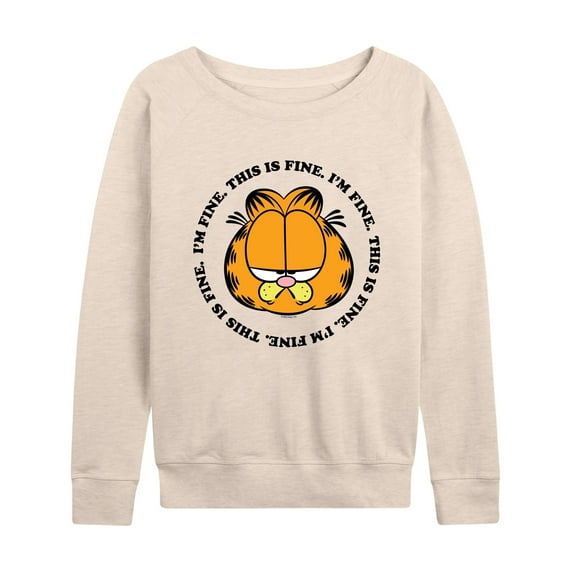 Garfield - I'm Fine This Is Fine - Women's Lightweight French Terry Long Sleeve Shirt