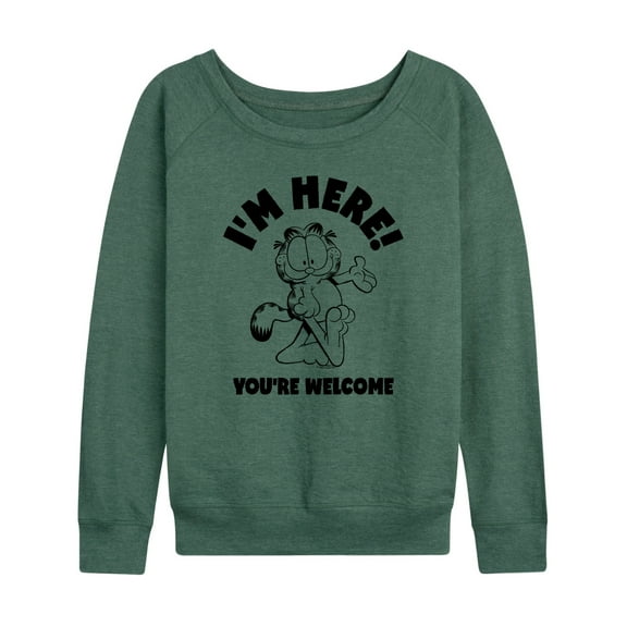 Garfield - I'm Here You're Welcome - Women's Lightweight French Terry Long Sleeve Shirt
