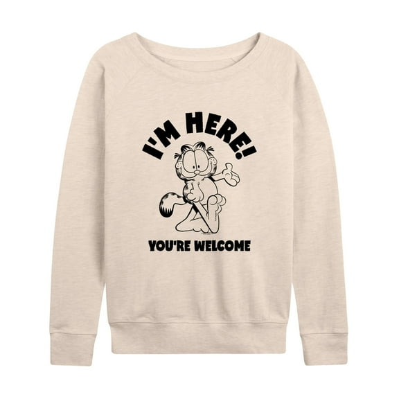 Garfield - I'm Here You're Welcome - Women's Lightweight French Terry Long Sleeve Shirt
