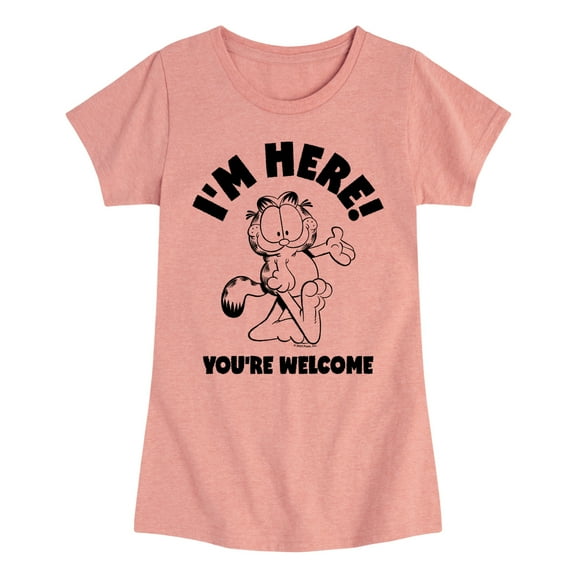Garfield - I'm Here Youre Welcome - Toddler & Youth Girls Short Sleeve Graphic T-Shirt