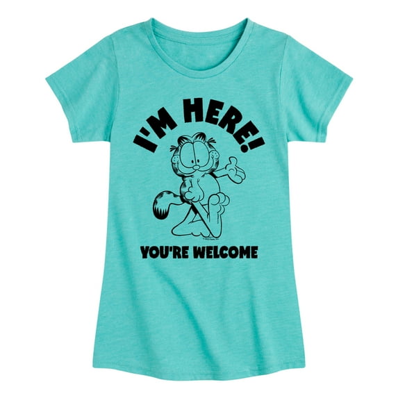 Garfield - I'm Here Youre Welcome - Toddler & Youth Girls Short Sleeve Graphic T-Shirt