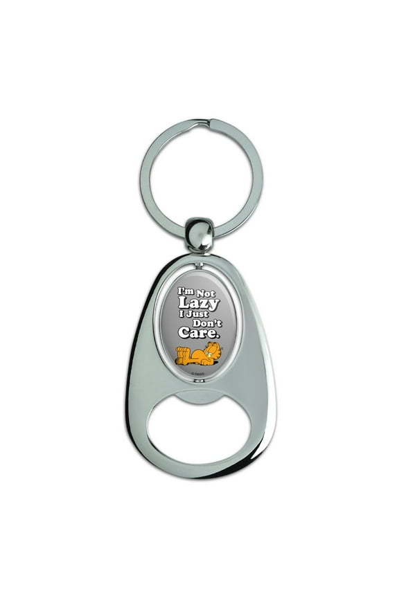 I'm Not Lazy Keychain Chrome Metal Spinning Oval Bottle Opener