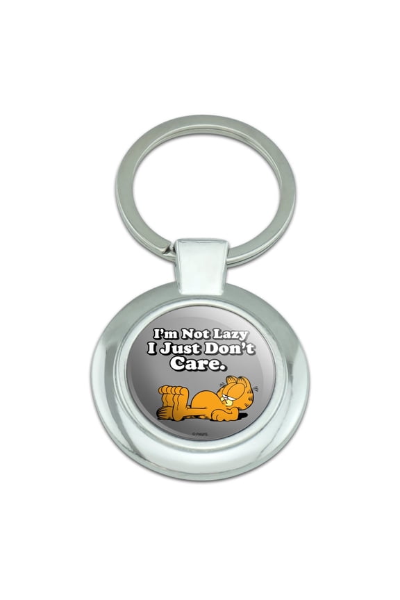 I'm Not Lazy Keychain Classy Round Chrome Plated Metal