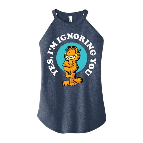 Garfield - Ignoring You - Juniors High Neck Tank Top