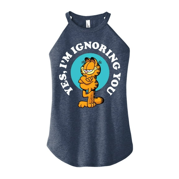 Garfield - Ignoring You - Juniors High Neck Tank Top
