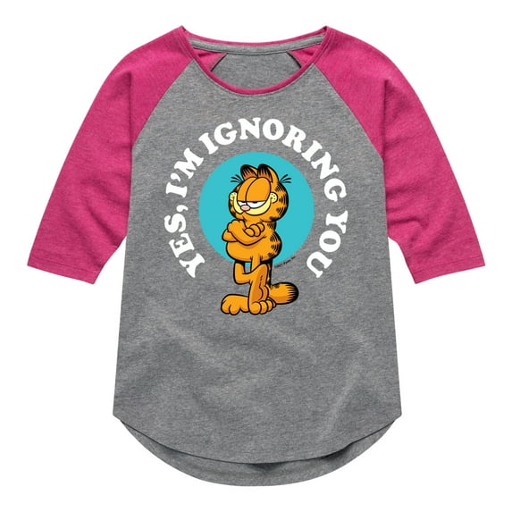Garfield - Ignoring You - Toddler And Youth Girls Raglan Graphic T-Shirt