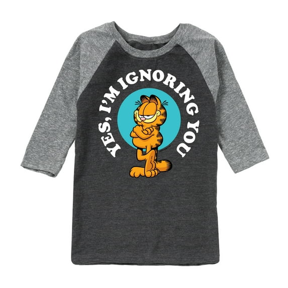 Garfield - Ignoring You - Toddler And Youth Raglan Graphic T-Shirt