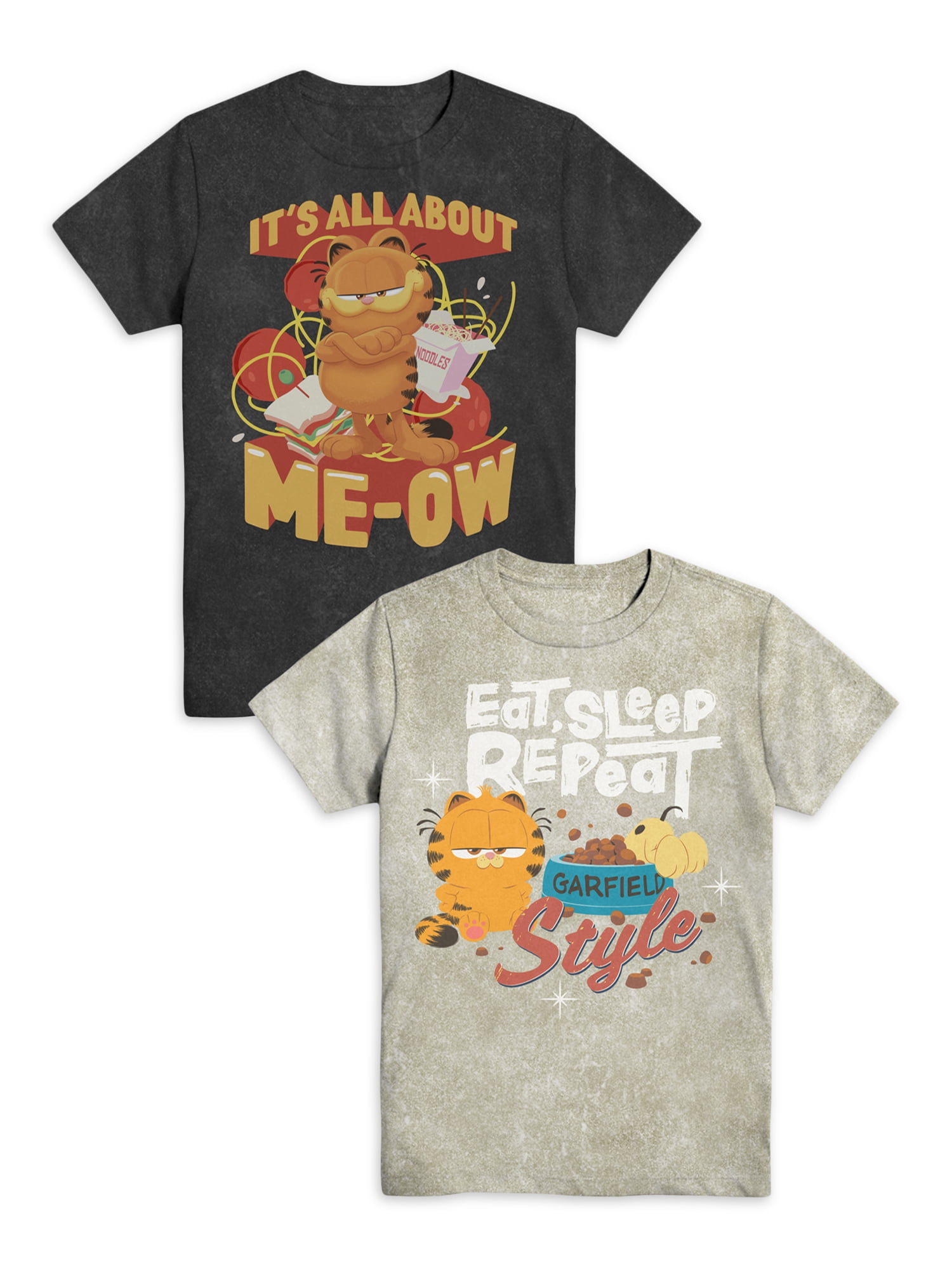 Garfield It's All About Style Boys Apparel, Graphic Crew Neck T-Shirt, 2-Pack, Sizes 4-18 Garfield It's All About Style Boys Apparel, Graphic Crew Neck T-Shirt, 2-Pack, Sizes 4-18