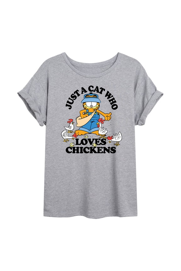 - Just A Cat Who Loves Chickens - Women's Oversized T-Shirt