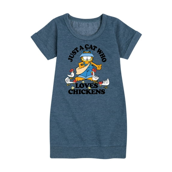 Garfield - Just A Cat Who Loves Chickens - Toddler & Youth Girls Fleece Dress