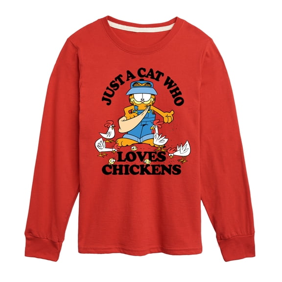 Garfield - Just A Cat Who Loves Chickens - Toddler & Youth Long Sleeve Graphic T-Shirt