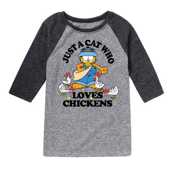 Garfield - Just A Cat Who Loves Chickens - Toddler & Youth Raglan Graphic T-Shirt