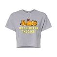 thumbnail image 1 of Garfield - Just Here For Cake - Juniors Cropped Cotton Blend T-Shirt, 1 of 5