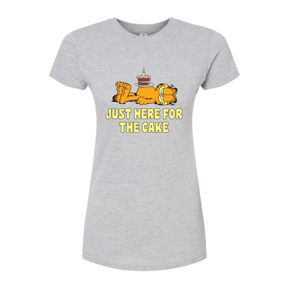 Garfield - Just Here For Cake - Juniors Fitted Graphic T-Shirt