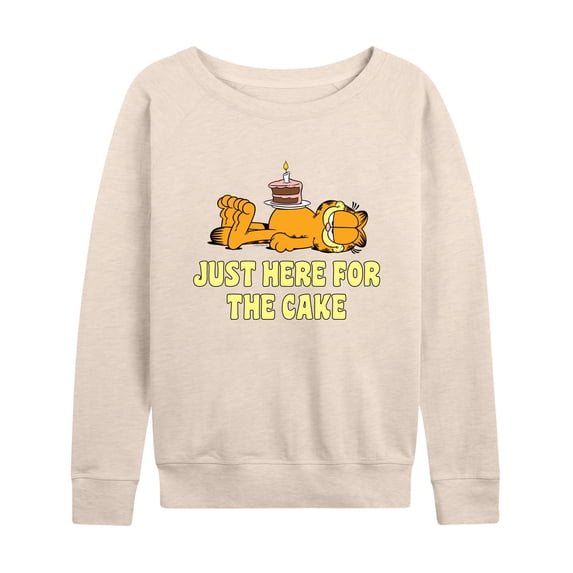 Garfield - Just Here For Cake - Women's Lightweight French Terry Long Sleeve Shirt
