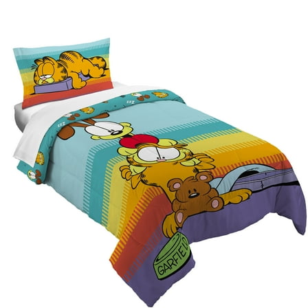 Garfield Kids Comforter and Pillowcase, 2-Piece Set, Twin/Full, Reversible