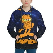 ZBWUOPL Garfield Kids' Hoodie 3d Print Sweatshirt Soft Pullover Hooded With Big Pockets For Boys Or Girls Small