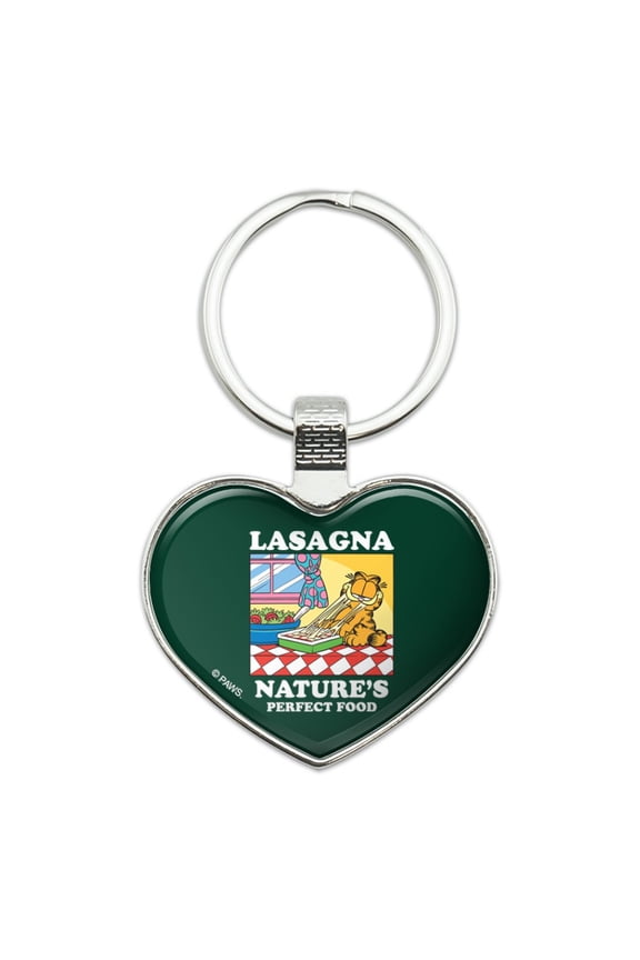 Lasagna The Perfect Food Keychain Heart Love Metal Key Chain Ring