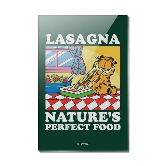 Garfield Lasagna The Perfect Food Rectangle Acrylic Fridge Refrigerator Magnet