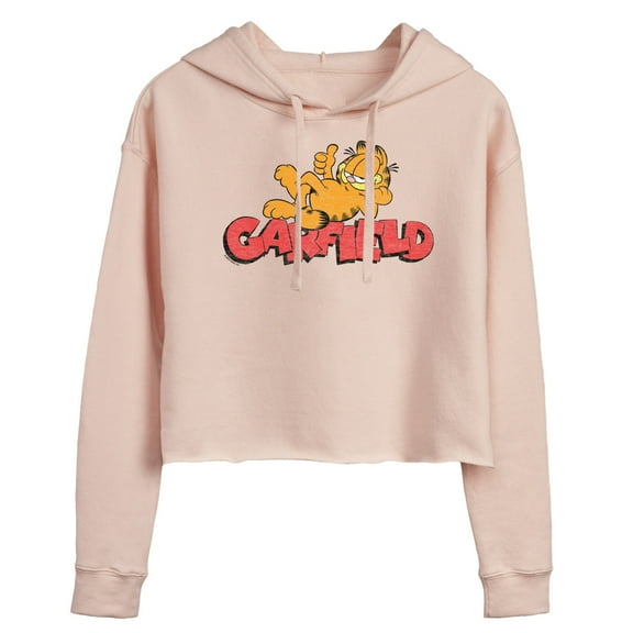 Garfield - Laying - Juniors Cropped Pullover Hoodie