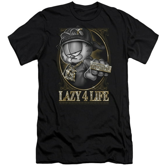 Garfield Lazy 4 Life S/S Adult 30/1 T-Shirt Black
