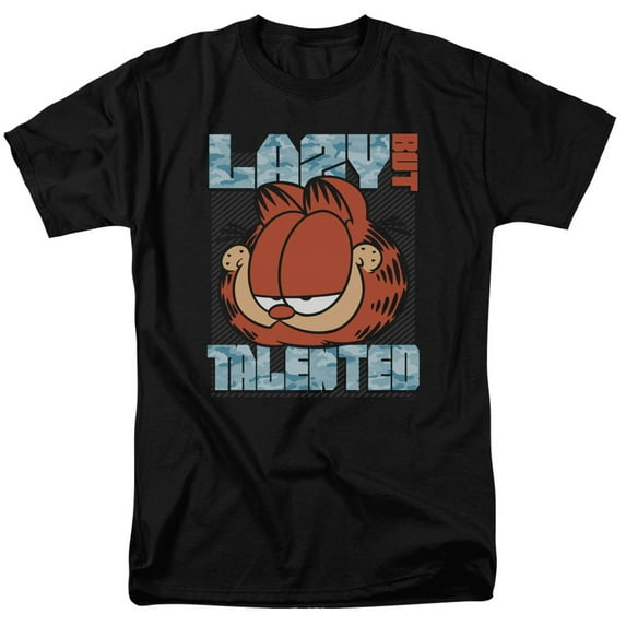 Garfield - Lazy But Talented Adult Regular Fit T-Shirt - Adult Regular Fit T-Shirt / L / Black
