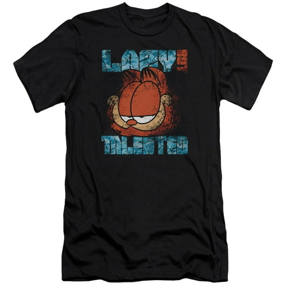 Garfield - Lazy But Talented Distressed - Premium Slim Fit Short Sleeve Shirt - X-Large