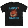 thumbnail image 1 of Garfield Lazy But Talented Distressed S/S Youth 18/1 T-Shirt Black, 1 of 2
