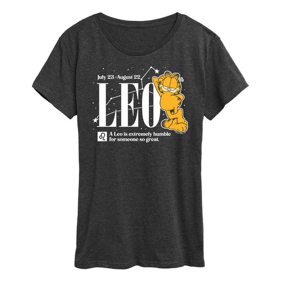 Garfield - Leo Garfield Astrology - Womens Short Sleeve Graphic T-Shirt
