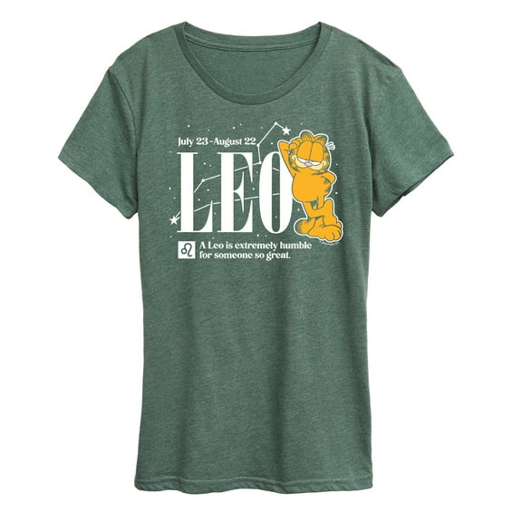 Garfield - Leo Garfield Astrology - Womens Short Sleeve Graphic T-Shirt