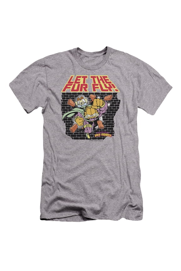 Garfield - Let The Fur Fly - Premium Slim Fit Short Sleeve Shirt - Small