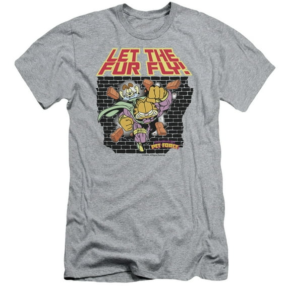 Garfield Let The Fur Fly S/S Adult 30/1 T-Shirt Athletic Heather