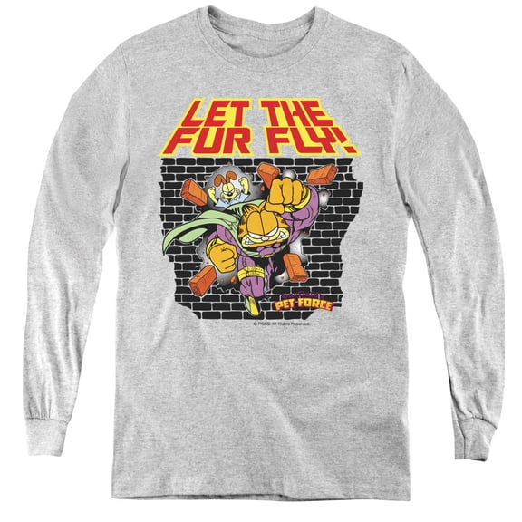 Garfield - Let The Fur Fly - Youth Long Sleeve Shirt - Medium
