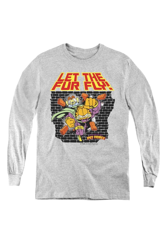 Garfield - Let The Fur Fly - Youth Long Sleeve Shirt - X-Large
