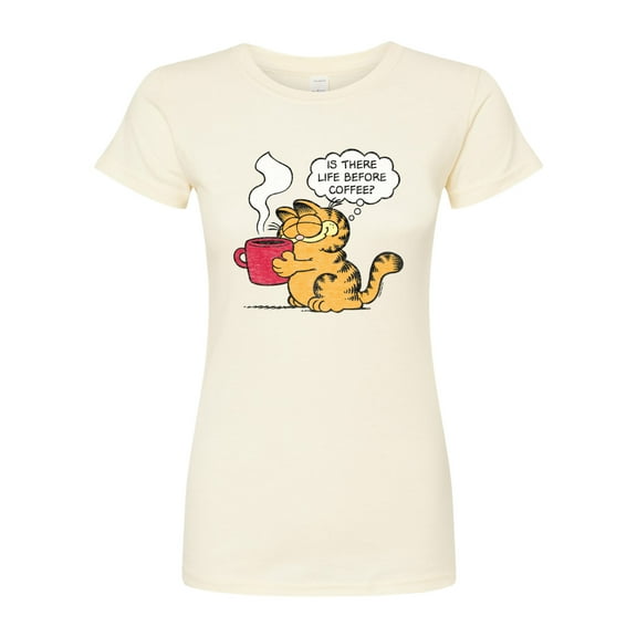 Garfield - Life Before Coffee - Juniors Fitted Graphic T-Shirt