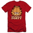thumbnail image 1 of Garfield Life Begins At Forty HBO S/S Adult 30/1 T-Shirt Red, 1 of 1