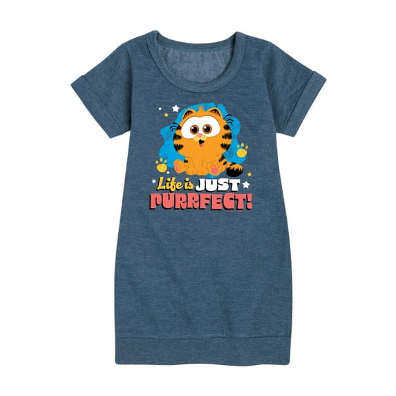 Garfield - Life Is Just Purrfect - Toddler & Youth Girls Fleece Dress