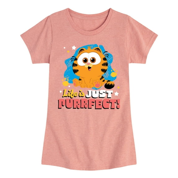 Garfield - Life Is Just Purrfect - Toddler & Youth Girls Short Sleeve Graphic T-Shirt