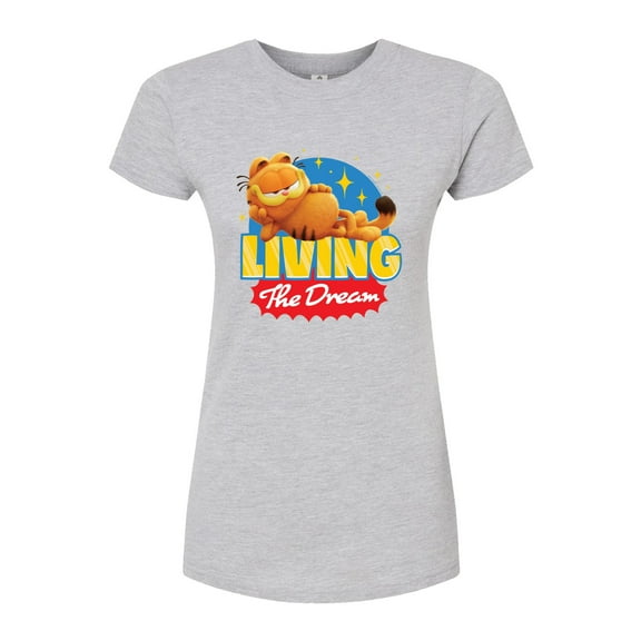 Garfield  - Living The Dream - Juniors Fitted Graphic T-Shirt