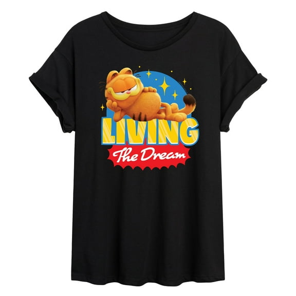 Garfield  - Living The Dream - Juniors Ideal Flowy Muscle T-Shirt