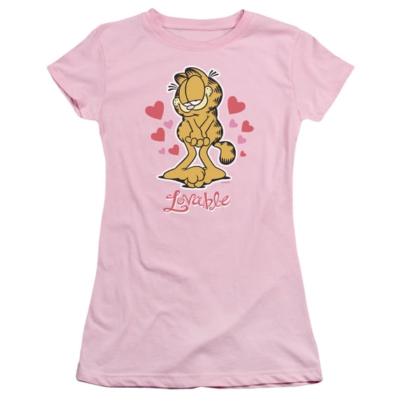 Garfield - Lovable - Juniors Teen Girls Cap Sleeve Shirt - X-Large