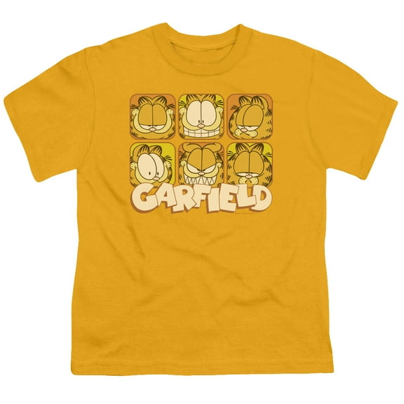 Garfield - Many Faces - Youth Short Sleeve Shirt - Large