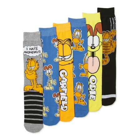 Garfield Men's Crew Socks, 6-Pack
